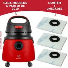 3 Sacos Descartáveis Aspirador Electrolux Modelos AQP10 AQP20 AWD01 FLEX 1400S