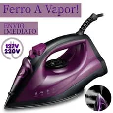 Ferro de Passar Roupas a Vapor 127V E 220V Base Antiaderente Compacto Vapor Vertical Spray Frontal