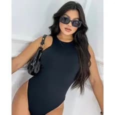 Body Suplex Feminino Regata Lisa Blusinha Básica Forro Duplo Bory Alça