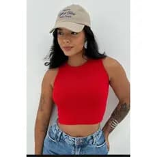 Cropped Feminino Canelada Regata Feminina Camiseta Básica Feminina Crooped Regatinha Cropet canelado básico
