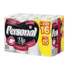 Papel Higiênico Personal Vip Folha Dupla Neutro 16 Rolos
