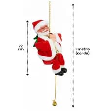 Boneco Papai Noel Corda Sobe E Desce Musical Com Movimento