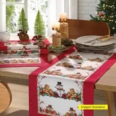 Caminho De Mesa Trilho Decoração de Natal  para sua Casa Mesa Posta Natalina Oxford Premium