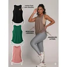 Regata Feminina Fitness Dry Fit Respirável Secagem Rápida Não Amassa Treino Bumbum Academia Atacado