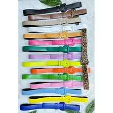 Cinto Feminino Fivela Retangular  Sintético Moda Fashionista Acessórios em Alta Feminino