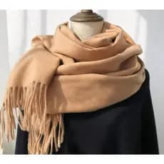 Lenço Longo Feminino De Cashmere Sintética Cor Lisa Com Borla Para Inverno 70X180 Blusa Térmica Preta Tamanho Único Manga Longa lenço de Sarja
