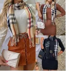Cachecol Lenço Feminino E Masculino Pashmina Xale Echarpe Grosso xadrez com franja Quente De Cashmere Sintética Inverno 180*80