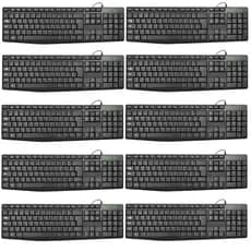 Kit 10 Teclados ABNT2 com fio USB preto Kmex x128 Office para Estudos Escritorio de Qualidade - ATACADO/REVENDA