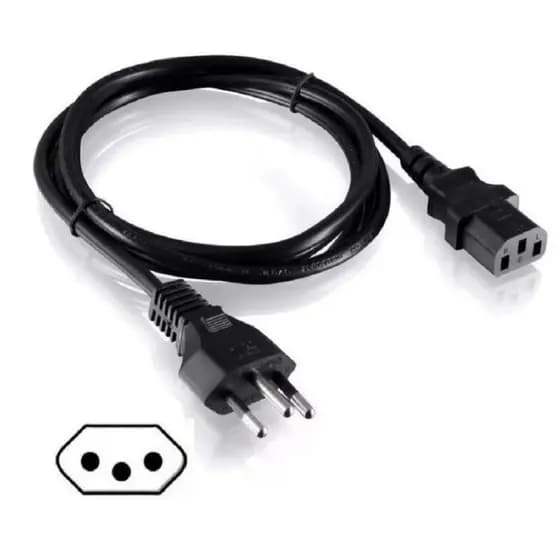 Cabo De Força Energia Tripolar P/ Monitor/pc  10a Padrão fonte 1,2M NOVO C/ Garantia e Nota Fiscal