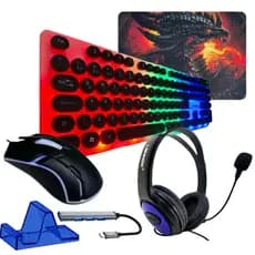 Kit Gamer Mobilador Teclado Mouse Fone P/ Celular Free Fire