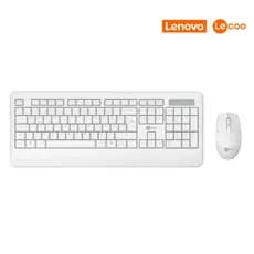 Kit Teclado E Mouse Sem Fio Lecoo Kw202 Branco P/ Clinicas