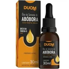 Óleo de Semente de Abóbora 30ml DUOM Prensado a Frio Rico em Ômega 6 Saúde e Bem-Estar