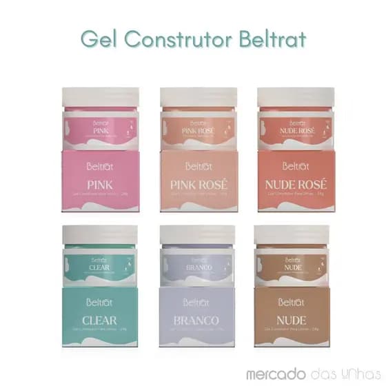 Gel Beltrat 24g Construtor Original Para Alongamento Unhas de Fibra Gel Led Uv Curvatura Firme