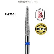 Broca Diamantada PM 720 L Brilho Original Cutilagem Russa Unha de Gel Fibra Manicure