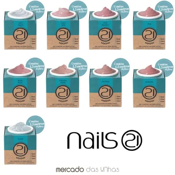 Gel Nails 21 Insignia 34g Original Nails21 Construtor Alongamento Unha Gel Blindagem