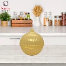 Pote Porta Cebola Dourado Transparente