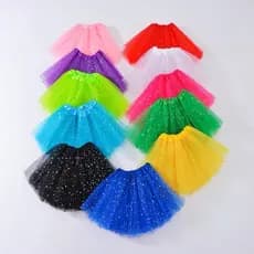 Saia Tule Tutu Unicórnio Glitter P/festa Carnaval Bailarina 40cm