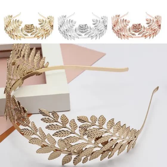 Diamd Grego Deusa Coroa Nupcial Gold Leaf Headband Festa De Casamento Halloween Cabeça Barroca Cabelo Acessórios