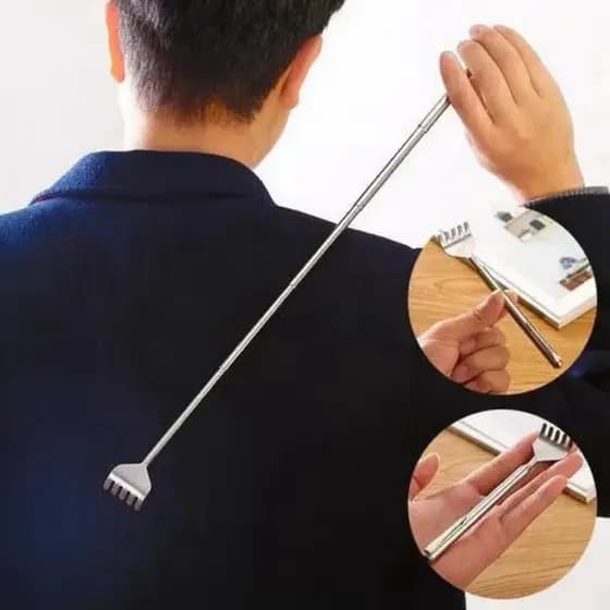 Coçador Regulável Inox Mãozinha Telescópio Coçar as Costas e etc