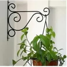 Plantas Suporte Parede montado gancho de ferro forjado pendurado cesta suporte planta vasos de flores prateleira decorativa varanda jardim arte artesanato