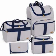 Bolsa Maternidade Kit 04 peças Bolsa G + Bolsa P+ Mochila e Trocador Harmonia