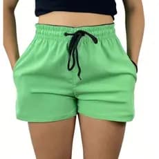 Short Feminino Tactel com Elastano para Praia Piscina Treino e Academia