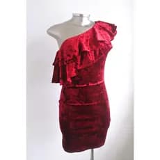 Vestido veludo vermelho cereja (brechó)