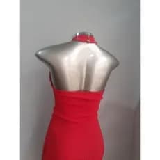 Vestido vermelho canelado (brecho)