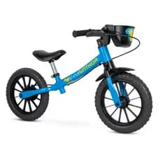 Bicicleta Infantil Balance Bike sem Pedal Masculina com Cestinho - Nathor Azul