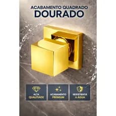 Link Metais, Registro Chuveiro, Acabamento Dourado Para Registros 1/2 e 3/4 Feito 100% De Metal