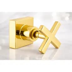 Acabamento C-22 Dourado 100% Metal Para Registros 1/2 e 3/4, Acabamento De Metal Registros