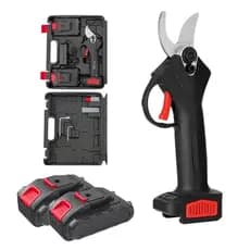 Tesoura de Poda Elétrica Sem Fio Com Maleta 02 Baterias 21V e Acessório T&Z TZ-180