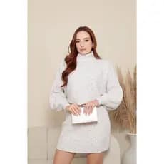 Conjunto de Frio Saia e Blusa Lançamento Mousse Canelado Moda Feminina Gola Alta Tricot Tricô
