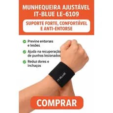 Munhequeira Ajustável IT-Blue LE-6109 – Suporte Forte, Confortável e Anti-Entorse