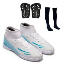 Chuteira Futsal UZ 2000 Botinha Cano Alto Adulto Uzze Sport Lançamento + Meião Caneleira