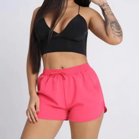 Shortinho Shorts Feminino Tamanho P ao GG Várias Cores Praia Piscina Short Tactel Verão
