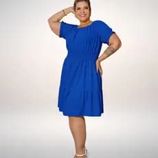 Vestido Feminino Curto Plus Size  Lastex Tendência casual zero transparente ombro a ombro