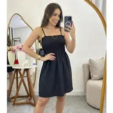Vestido Curto Feminino Lastex Alça Soltinho Tecido Duna Moda Gringa Verão 2026 varias cores