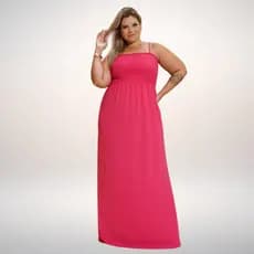 Vestido Longo Plus Size Lastex Busto Alcinha Soltinho Duna Verão 2026