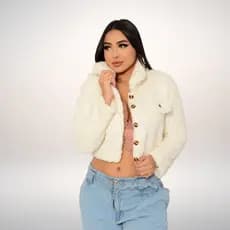 Casaco Teddy Feminino Cropped Pelinho Inverno Jaqueta Pelúcia Pronta Entrega⁠