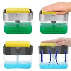 Dispenser Detergente 2 Em 1 Esponja Limpeza Louça Dosador 650 ML