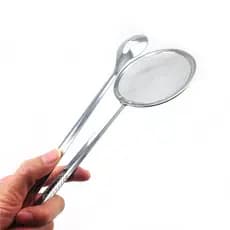 Escumadeira Para Fritura Com Pegador Inox Pastel Batata Frita