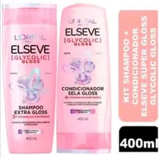 Kit Shampoo Elseve Glycolic Gloss 400ml + Condicionador Elseve Glycolic Gloss 400ml