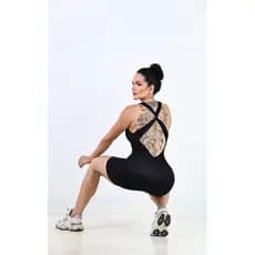 YU005 Macaquinho Canelado Sem Costura, Macaquinho Macacão Fitness Esportivo Academia, Zero Transparência