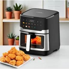 Fritadeira Elétrica Multifuncional Inox 110v Tela Inteligente Sem Óleo Forno Elétrico