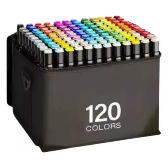 Kit 120 Peças Canetas Marcadores Artísticos Cores Vibrantes Pronta Entrega