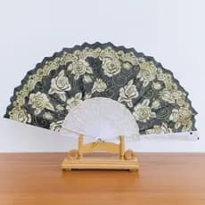 Leque De Mão Leque Oriental Japonês Brilho Ventilador de Mão Plástico Tecido