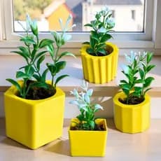 Vaso Decorativo Moderno com Flores Artificiais - Kit com 4 Modelos Elegantes