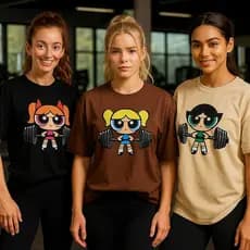Kit 3 Camisetas Femininas Meninas Super Poderosas  Lindinha Florzinha Docinho  Academia100% Algodão