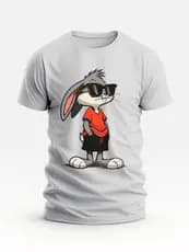 Camiseta Estampada Gola Redonda Personalizada Pernalonga Masculina/Feminina 100% Algodão 1001